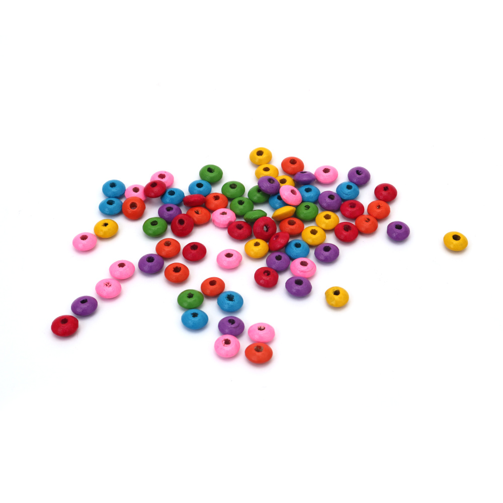 Saiba copac margele 5x10 mm gaura 3 mm culoare MIX ~270 bucati ~35 grame