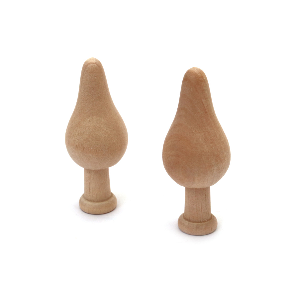 Mini figurină de copac din lemn 25x60 mm pentru decor - 2 bucăți