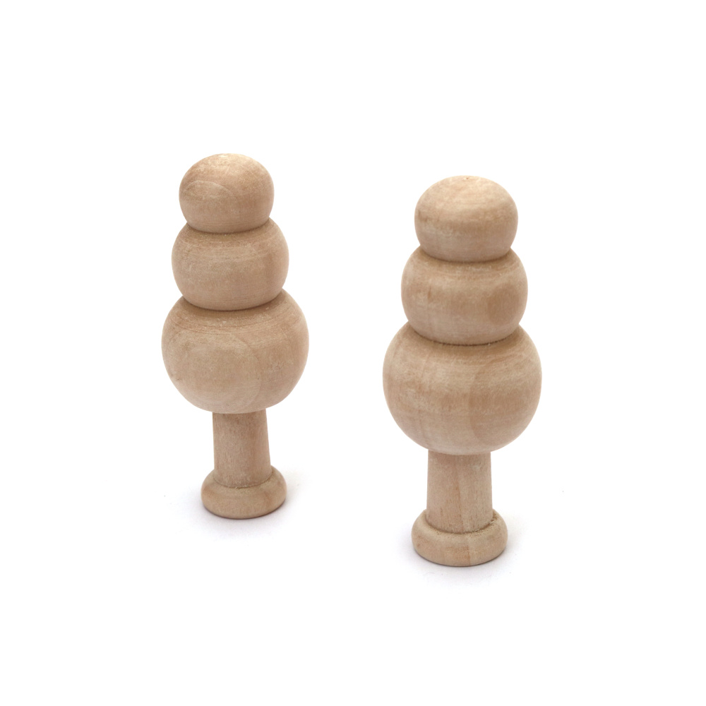 Mini figurină de copac din lemn 25x60 mm pentru decor - 2 bucăți