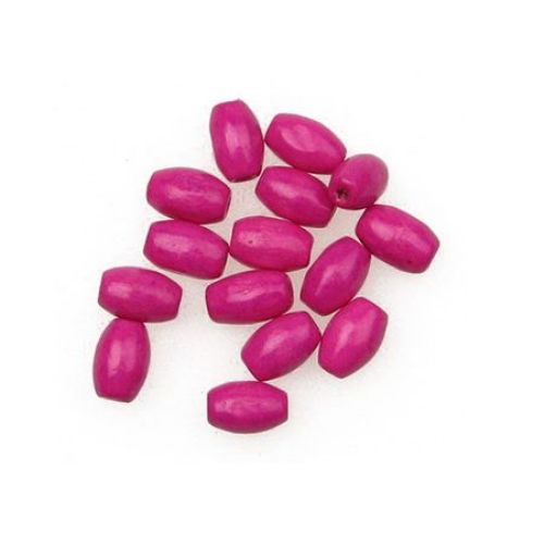 Wooden oval bead for decoration 8x5 mm hole 2 mm dark pink - 50 grams ~ 700 pieces