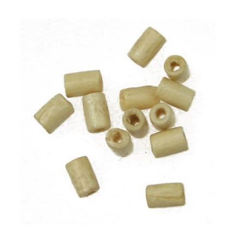 Wooden cylinder bead for decoration 6x4 mm hole 1.5 ± 2 mm wood color - 20 grams ±420 pieces