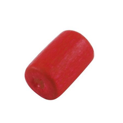 Ξύλινη χάντρα σε σχημα κυλινδρος 6x4 mm τρύπα 1,5 ~ 2 mm κόκκινο -20 γραμμάρια