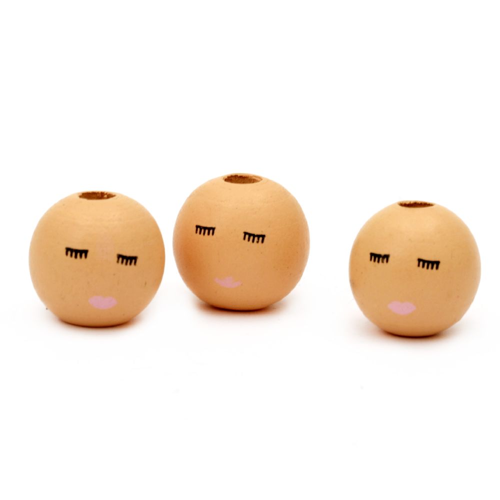  Wooden  Bead  bead smile 17mm hole 5mm color wood wood