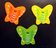 Painted wooden butterfly 18x24x5 mm painted MIX -20 grams 25 pieces