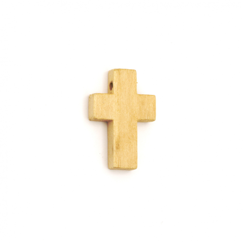 Wooden Pendant  Cross 23x15x4 mm hole 2 mm color wood - 10 pieces