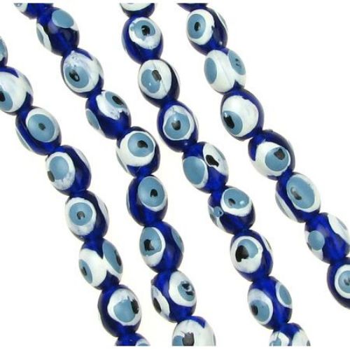 Evil eye, Beads, Round, Plastic, 5x7mm, 50pcs