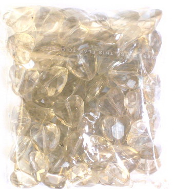 Bead crystal heart 14 mm faceted transparent -50 grams