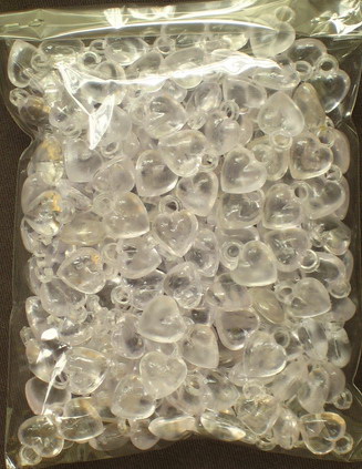 Pandantiv cristal inima 8 mm transparent -50 grame