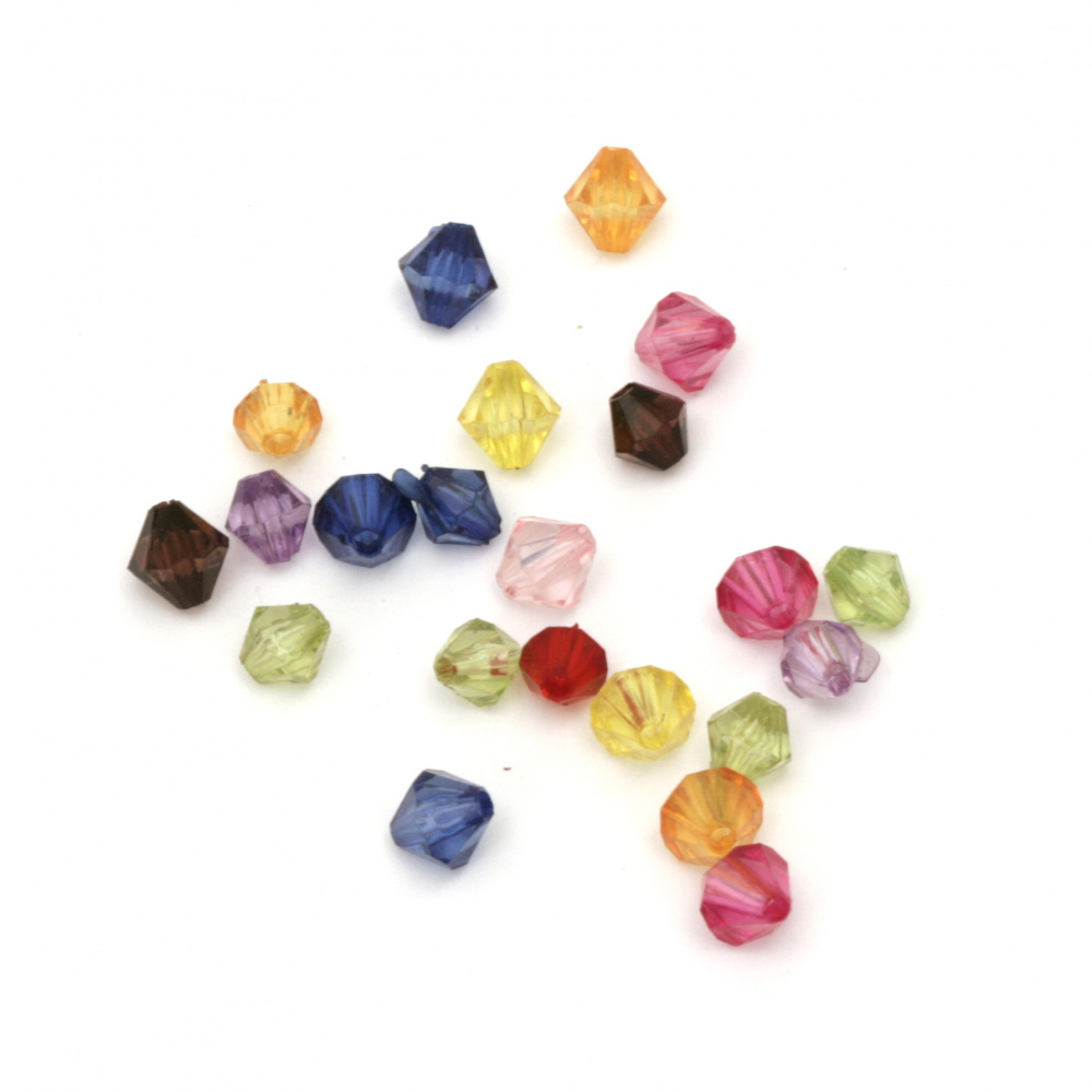 Crystal bead 5x5 ± 6x6 mm hole 1 mm MIX -50 grams ± 800 pieces