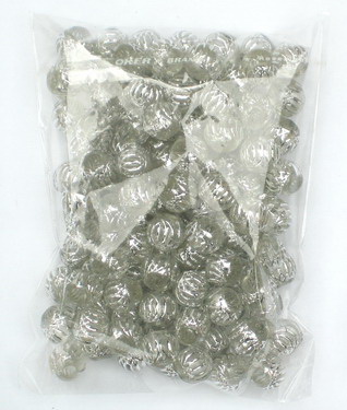 Margele cu fir de argint cu margele 10 mm transparent -50 grame