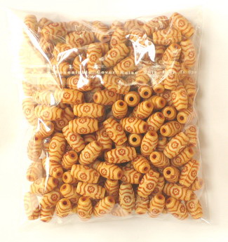 Plastic Cylindrical Bead ANTIQUE / 11 mm / brown - 50 grams