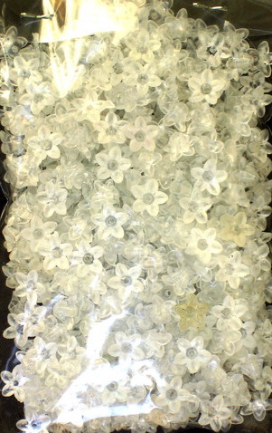 Bell-shaped Transparent Flowers, Plastic Beads for Jewellery and Craft, 9 mm, 50 grams