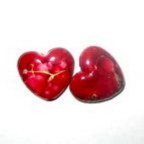 Mărgele fir de aur   inima  14 mm rosu -50 grame