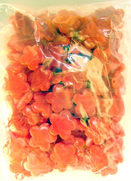 Acrylic flower beads 14 mm  red - 50 grams
