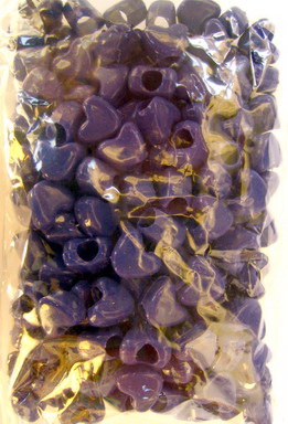 Acrylic heart solid beads for jewelry making 9x11x6.5 mm hole 3.5 mm blue - 50 grams ~ 130 pieces