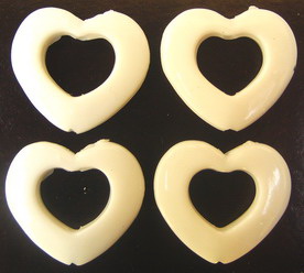 Acrylic heart solid beads for jewelry making 29x26 mm with hole heart white - 50 grams - 27 pieces