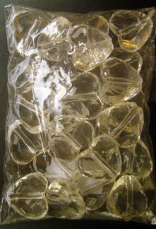 Bead crystal heart 20x18x10 mm hole 2 mm faceted transparent -50 grams ± 25