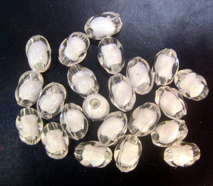 Margele cu bază albă cilindru spirală 11x7 mm gaură 2 mm alb -50 grame ~ 170 bucăți