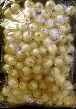 Margele cu minge de fotbal de bază albă 10 mm gaură 2 mm transparent -50 grame ~ 120 bucăți