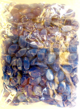 Acrylic Beads Oval cylinder flat 11x5mm blue pearl imitation-50g.
