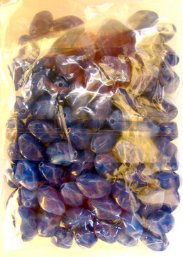 Acrylic beads stone pyramid 13x8mm blue - 50g.