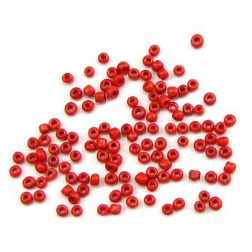 Glass beads 3 mm solid red 1 -50 grams