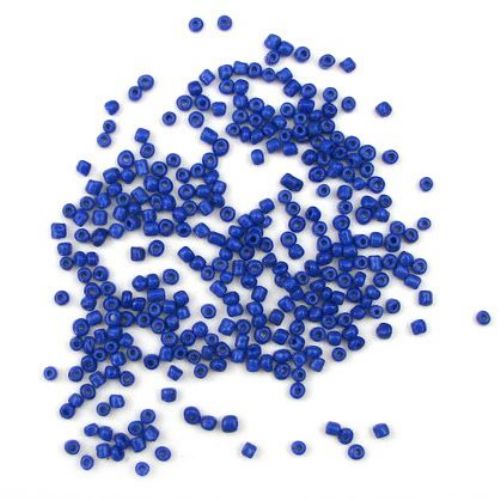 Glass beads 3 mm thick dark blue -50 grams