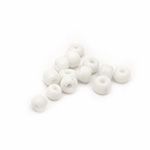 Glass beads 4 mm thick white -50 grams