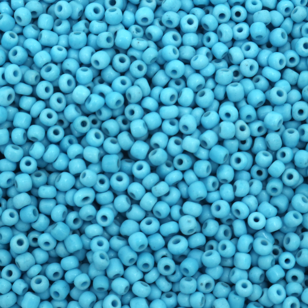 Glass beads 4 mm solid blue 1 -50 grams