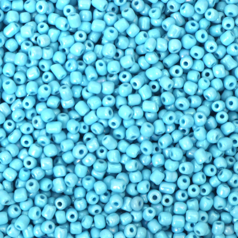 Perlă de sticlă de 4 mm grosime albastru arc -50 grame