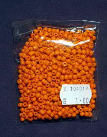 Γυάλινη χάντρα 4 mm πορτοκαλί -50 γραμμάρια
