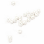 Glass beads 4 mm thick pearl white 1 -50 grams