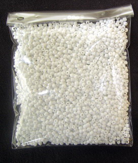 Glass beads 2 mm thick white -50 grams