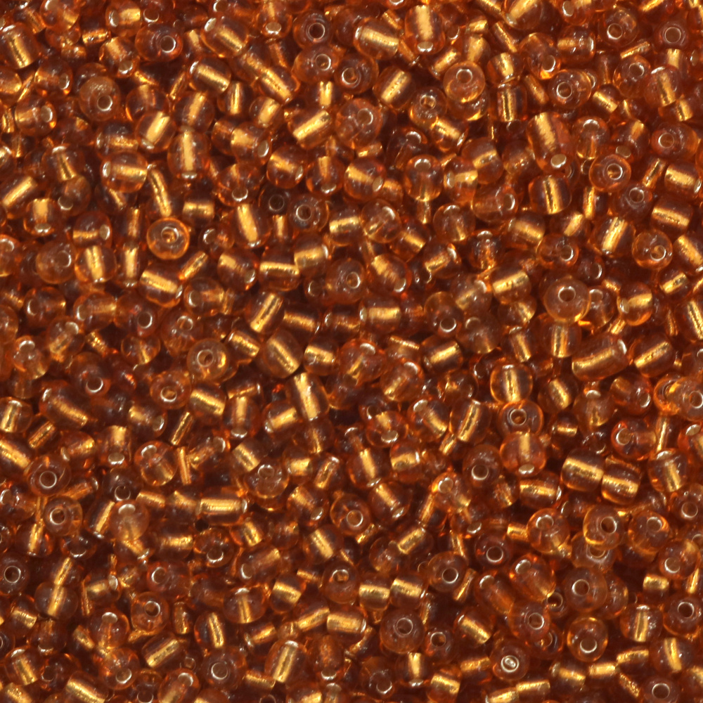 Γυάλινες χάντρες seed 4 mm χρυσό με ασημί βάση-50 γραμμάρια