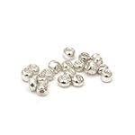 Glass beads 2 mm painted silver -50 grams