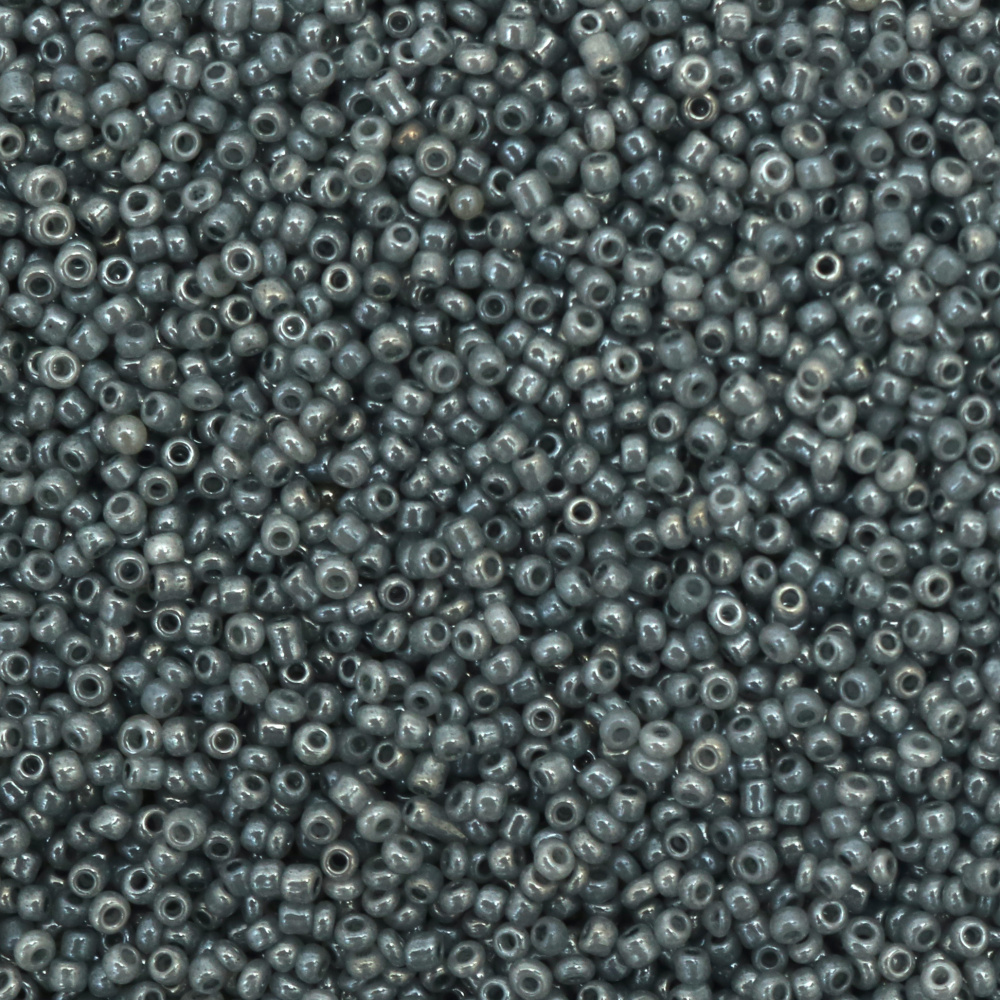 Glass beads 2 mm gray Ceylon -50 grams