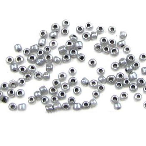 Glass beads 3 mm Ceylon gray -50 grams