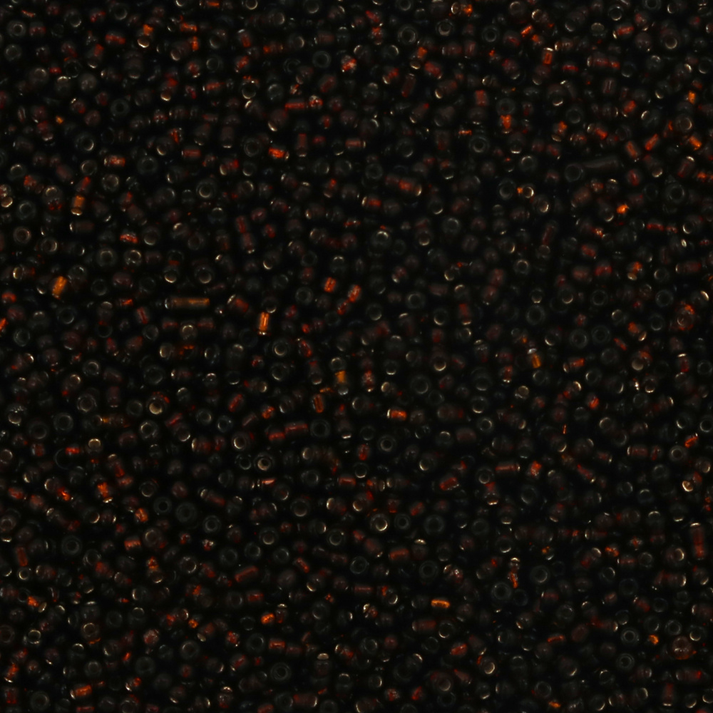 Γυάλινες χάντρες  seed 2 mm χρύσο με βασή καφέ -50 γραμμάρια