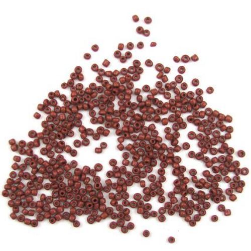 Glass beads 3 mm thick brown -50 grams