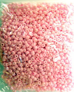 Glass beads 3 mm thick pink melange -50 grams