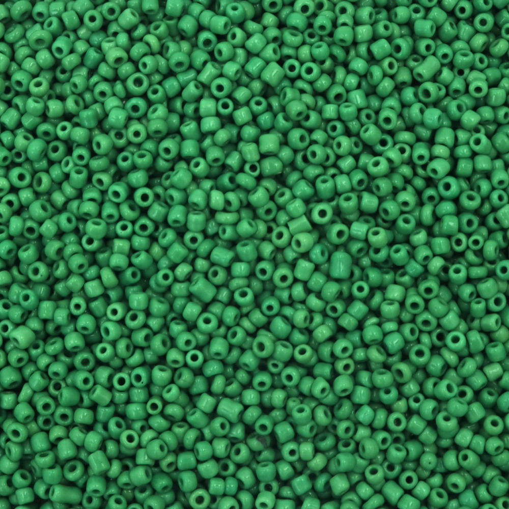 Colored Glass beads 3 mm thick dark green -50 grams