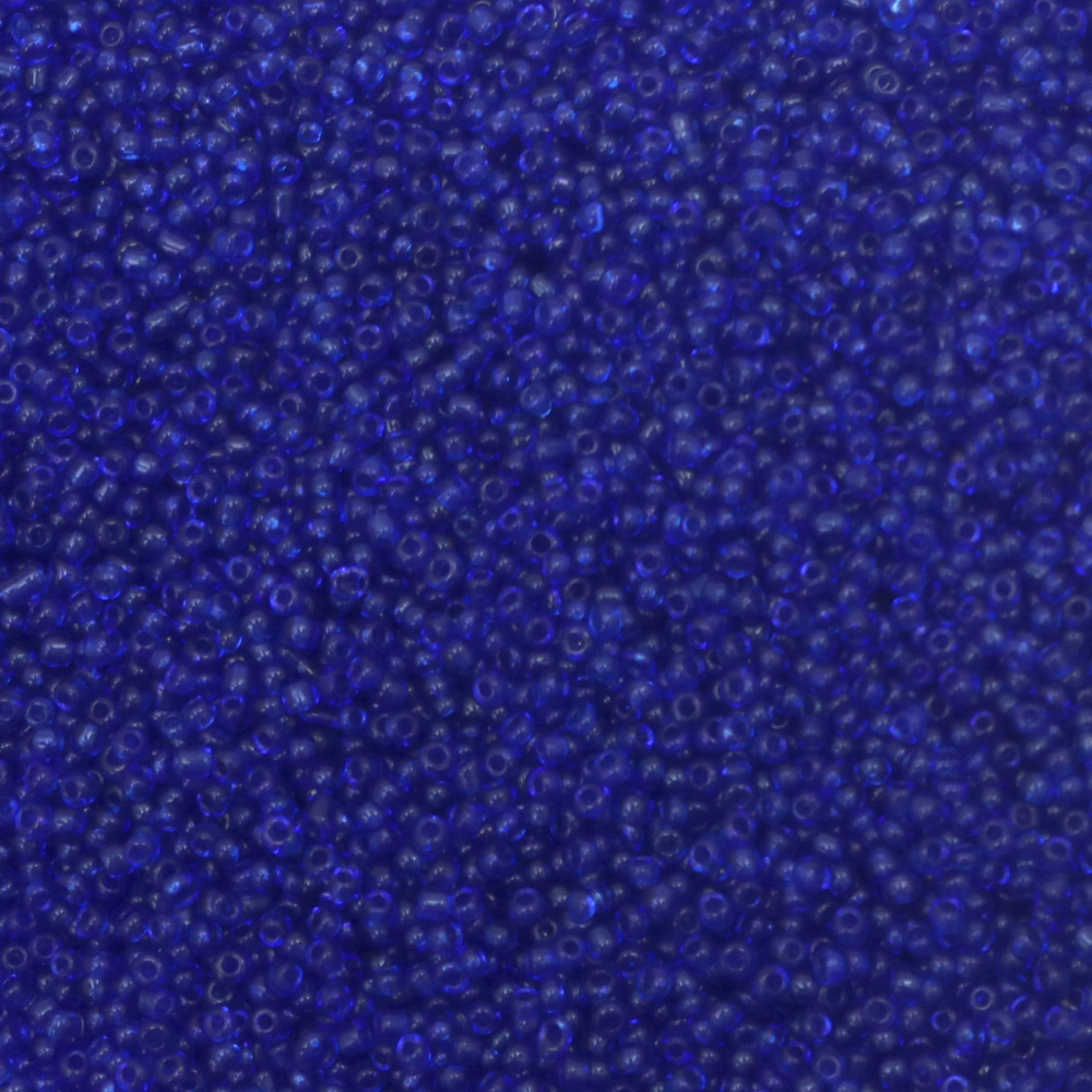 Glass beads 2 mm transparent dark blue -50 grams