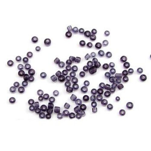 Γυάλινες χάντρες  seed 3 mm διαφανές μωβ -50 γραμμάρια
