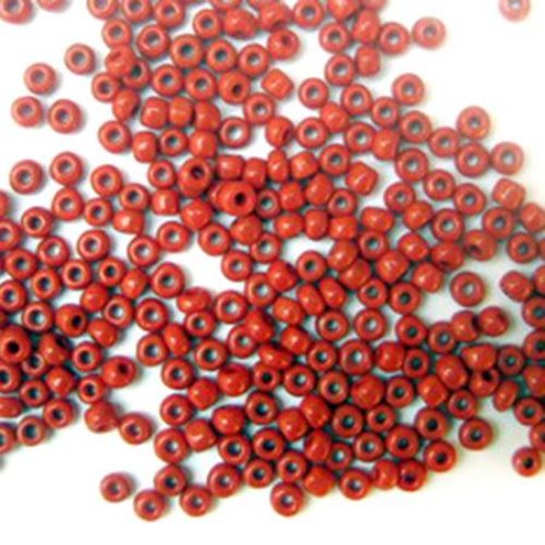 Γυάλινες χάντρες   seed πάχους 3 mm σκούρο κόκκινο -50 γραμμάρια