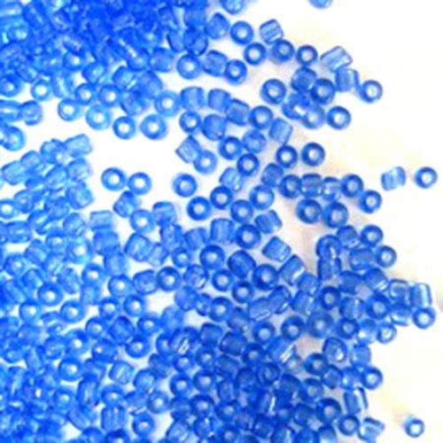 Glass beads 2 mm transparent blue 2 -50 grams