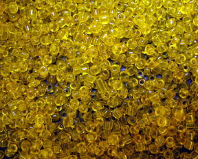 Glass beads 3 mm transparent yellow -50 grams