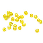 Glass Transparent Seed Beads, Yellow with a Silver Coating on the Inside of the Hole, Spacer Beads, 3 mm, 50 grams
