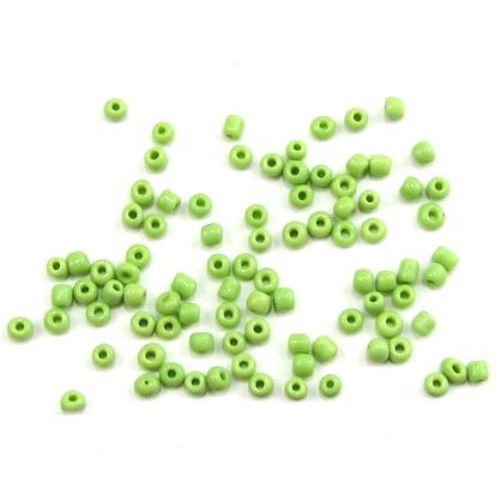 Glass beads 3 mm thick green -50 grams