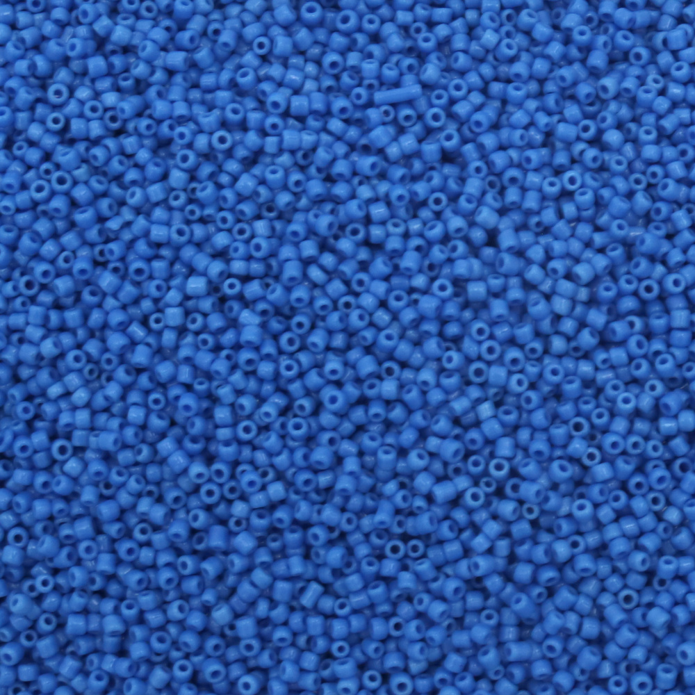 Margele de sticlă solida 2 mm albastru -50 grame