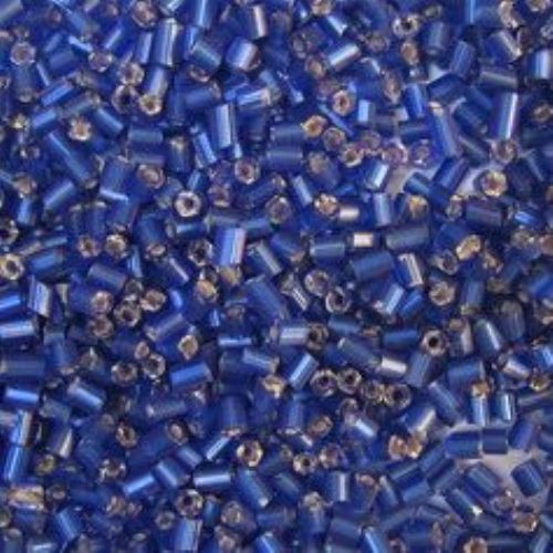 Margele de sticlă forma betisoare de 2 mm albastru transparent -50 grame